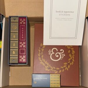 Elegant Stationery Set with Stickers and Stamp